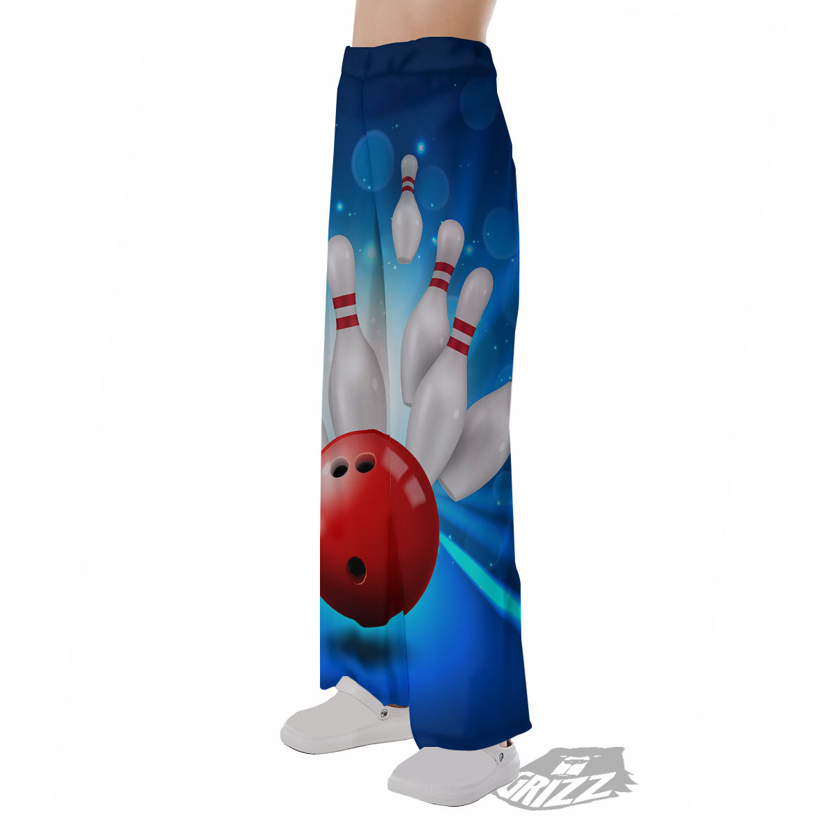 Bowling Strike Print Pajama Pants-grizzshop