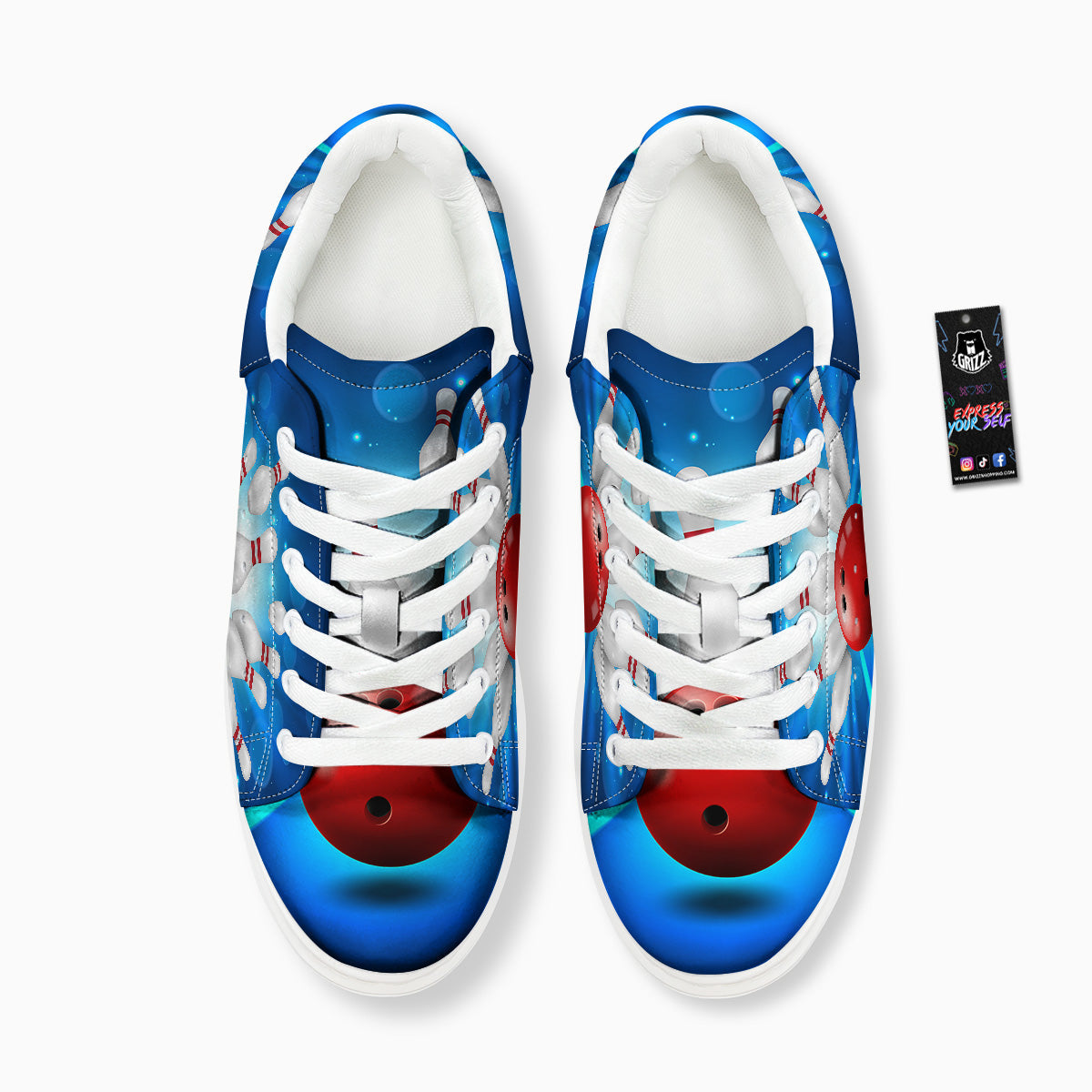 Bowling Strike Print Platform Shoes-grizzshop