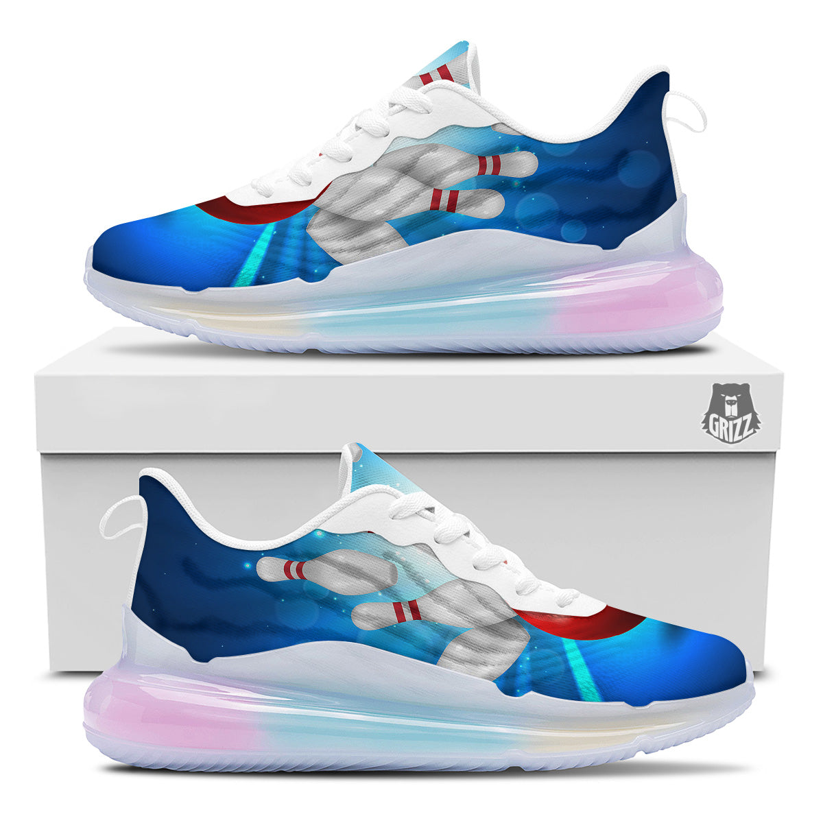 Bowling Strike Print Running Sneakers-grizzshop