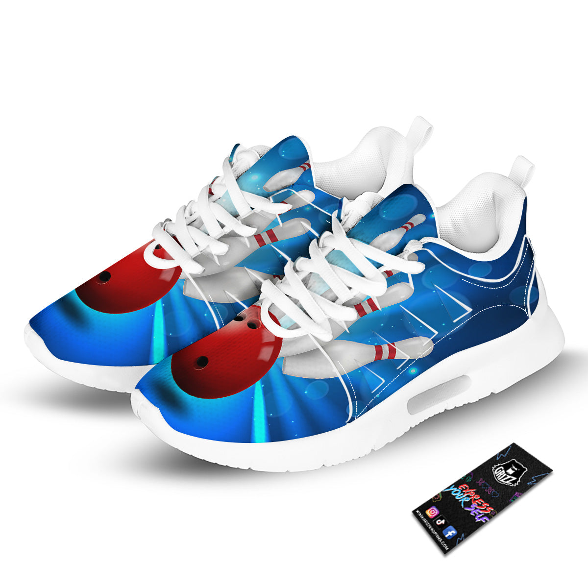 Bowling Strike Print Tennis Shoes-grizzshop