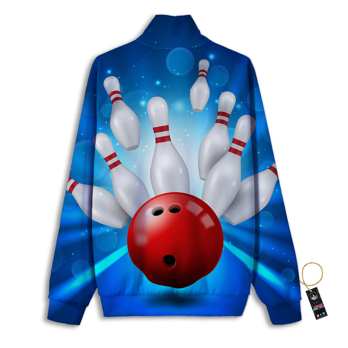 Bowling Strike Print Track Jacket-grizzshop