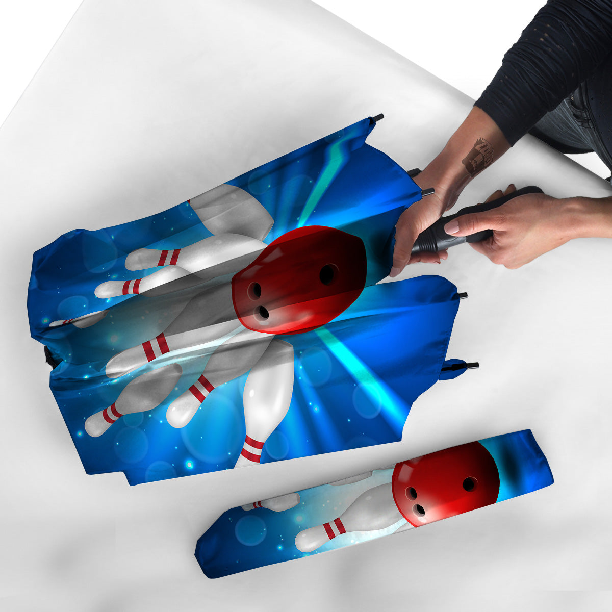 Bowling Strike Print Umbrella-grizzshop