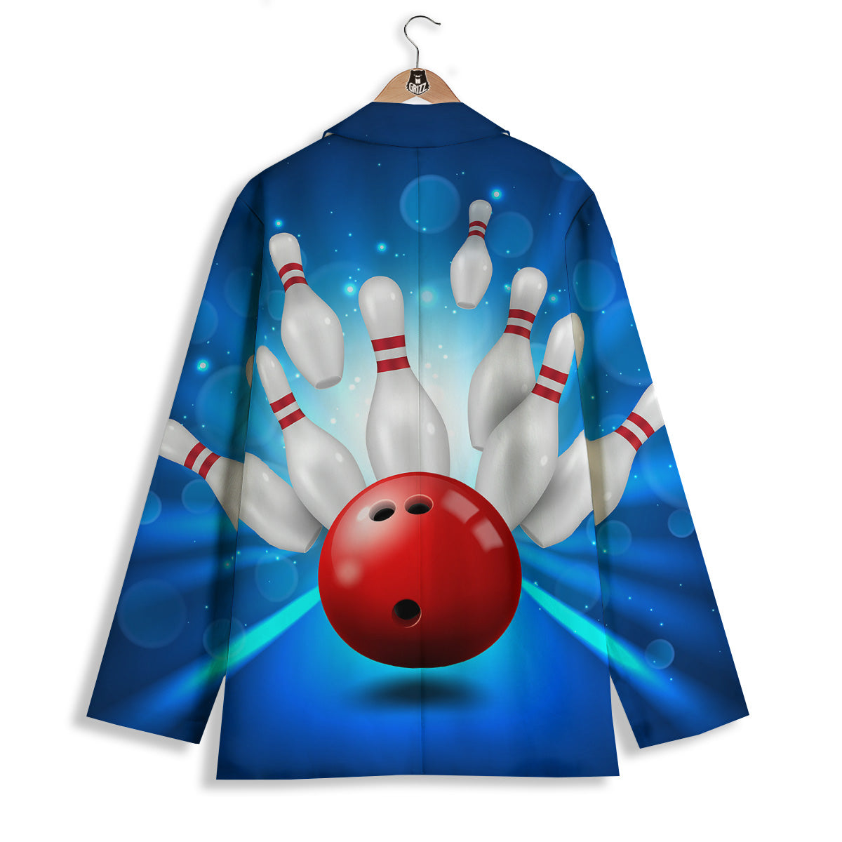 Bowling Strike Print Women's Blazer-grizzshop