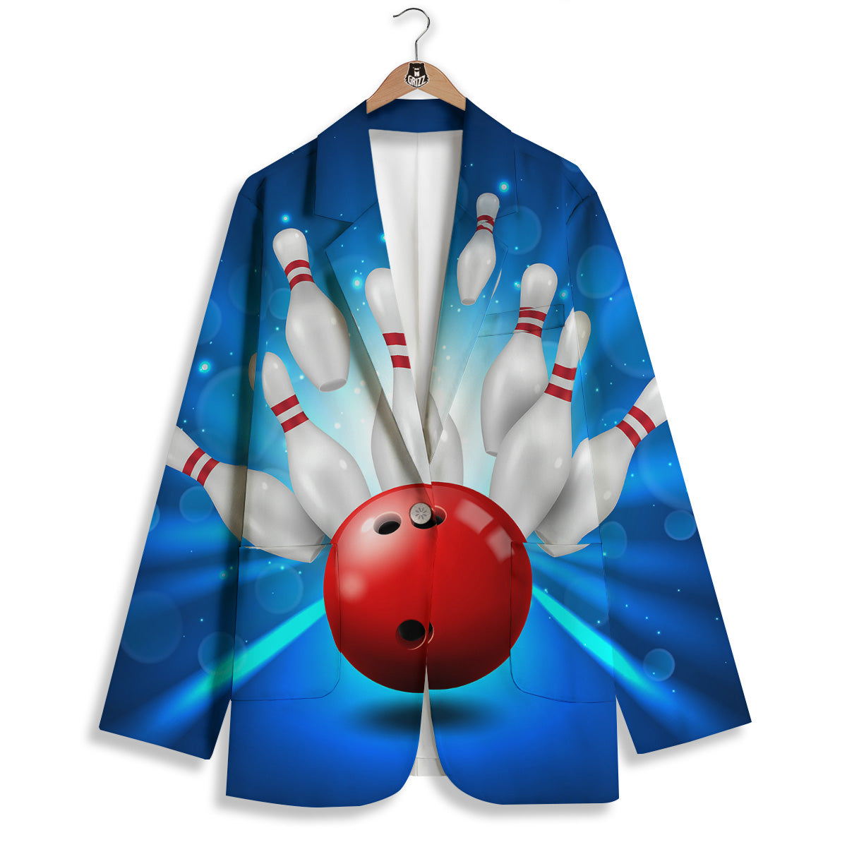 Bowling Strike Print Women's Blazer-grizzshop