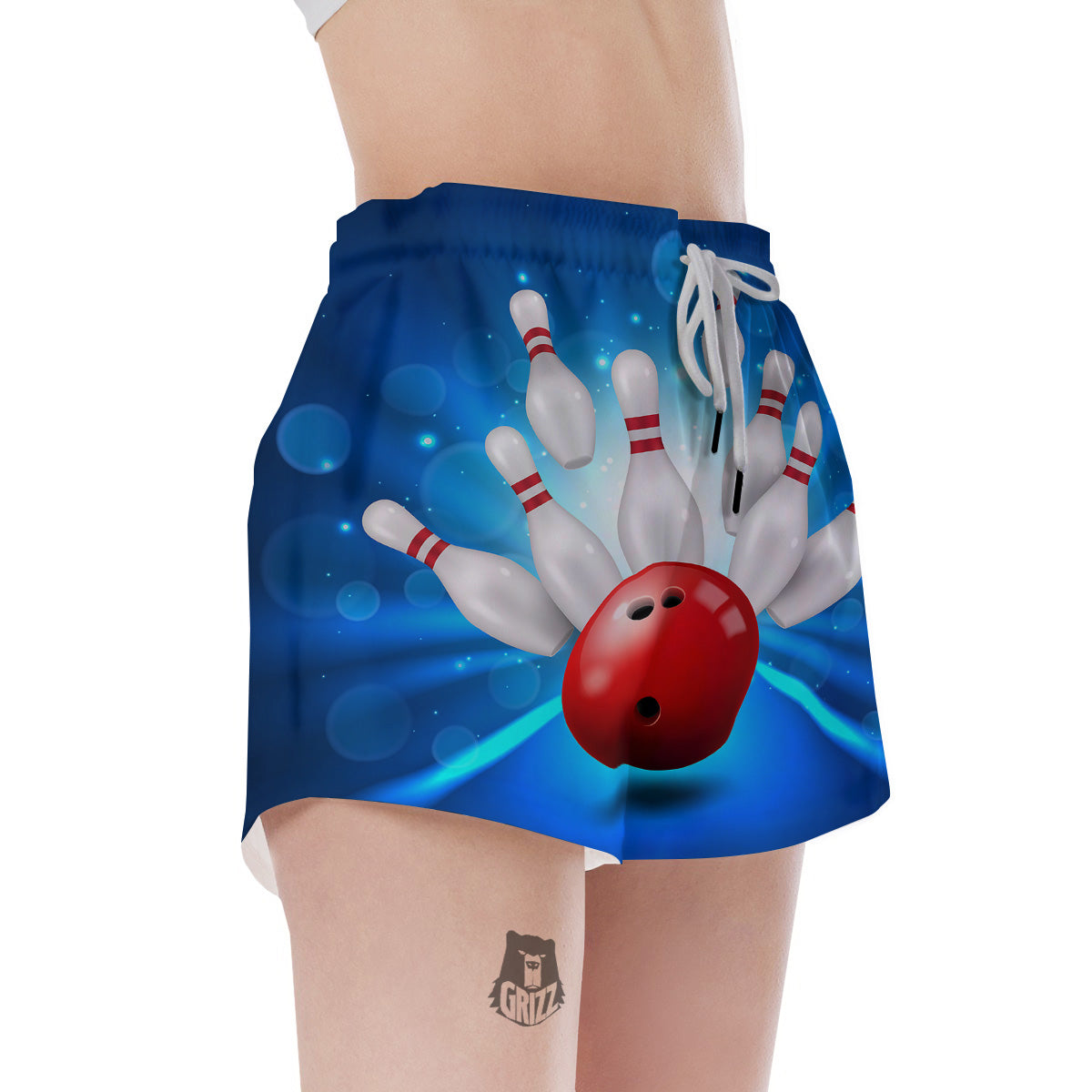 Bowling Strike Print Women's Shorts-grizzshop