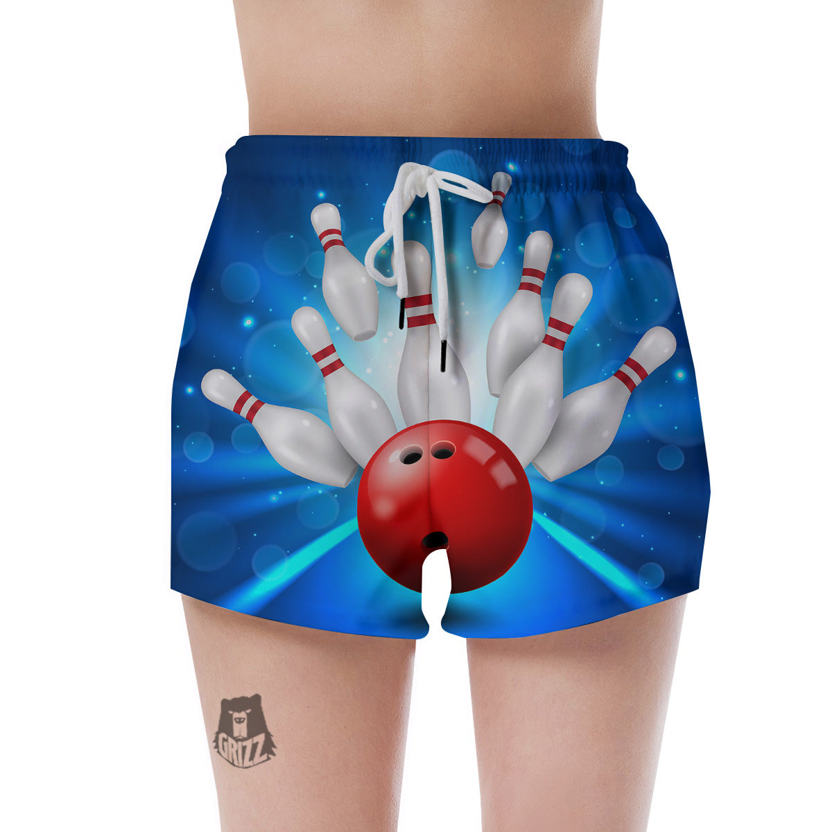 Bowling Strike Print Women's Shorts-grizzshop