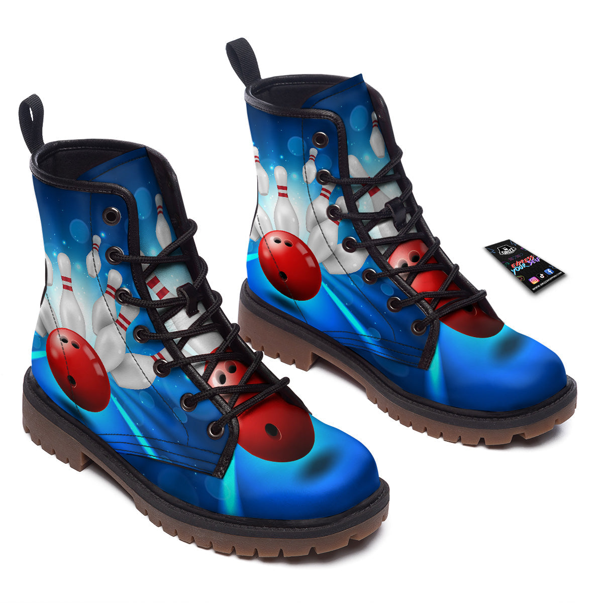 Bowling Strike Print Work Boots-grizzshop