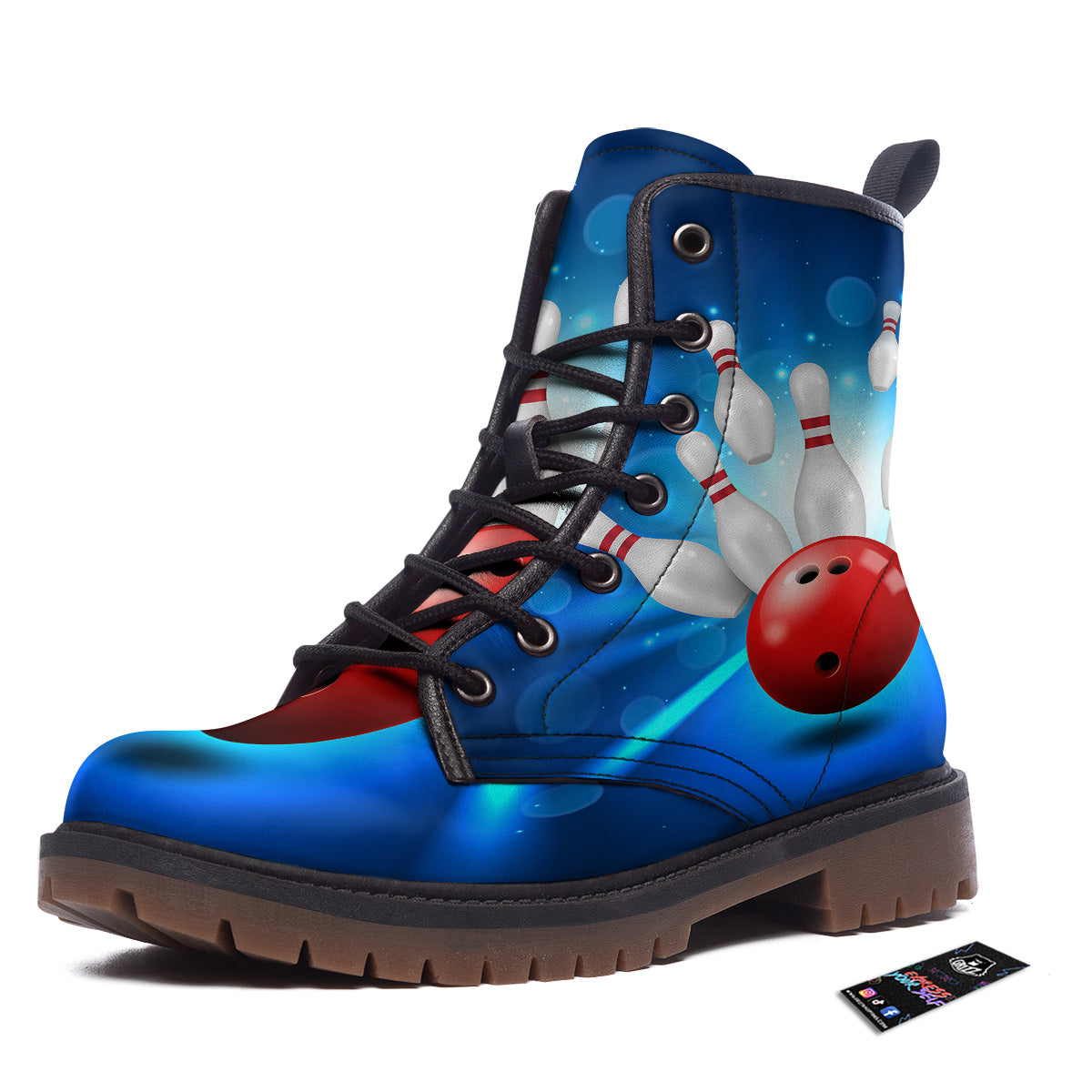 Bowling Strike Print Work Boots-grizzshop