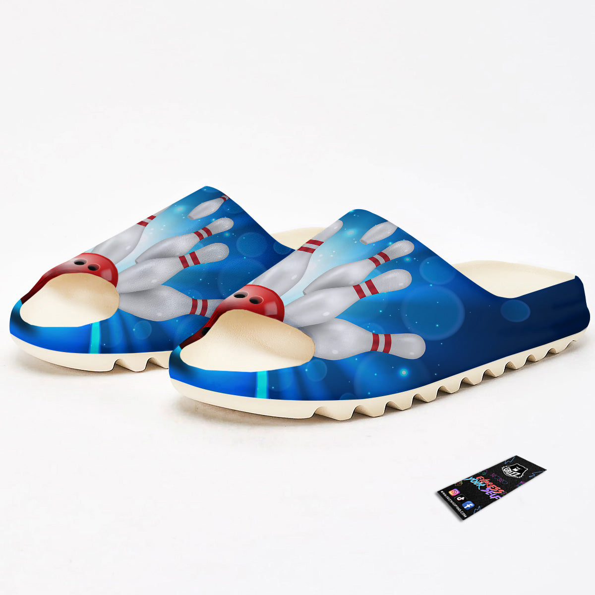 Bowling Strike Print Sandals-grizzshop