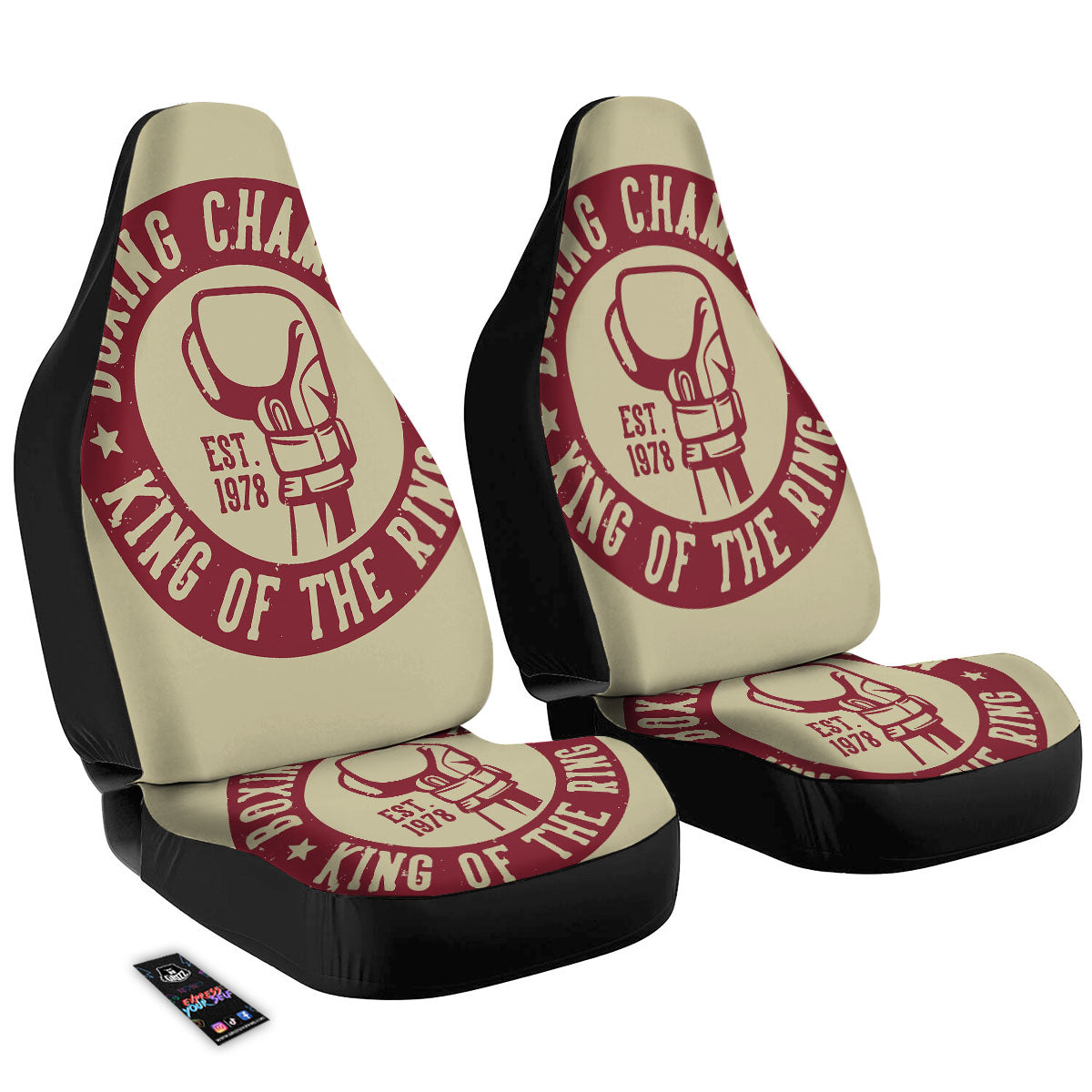 Boxing Champion King of The Ring Print Car Seat Covers-grizzshop