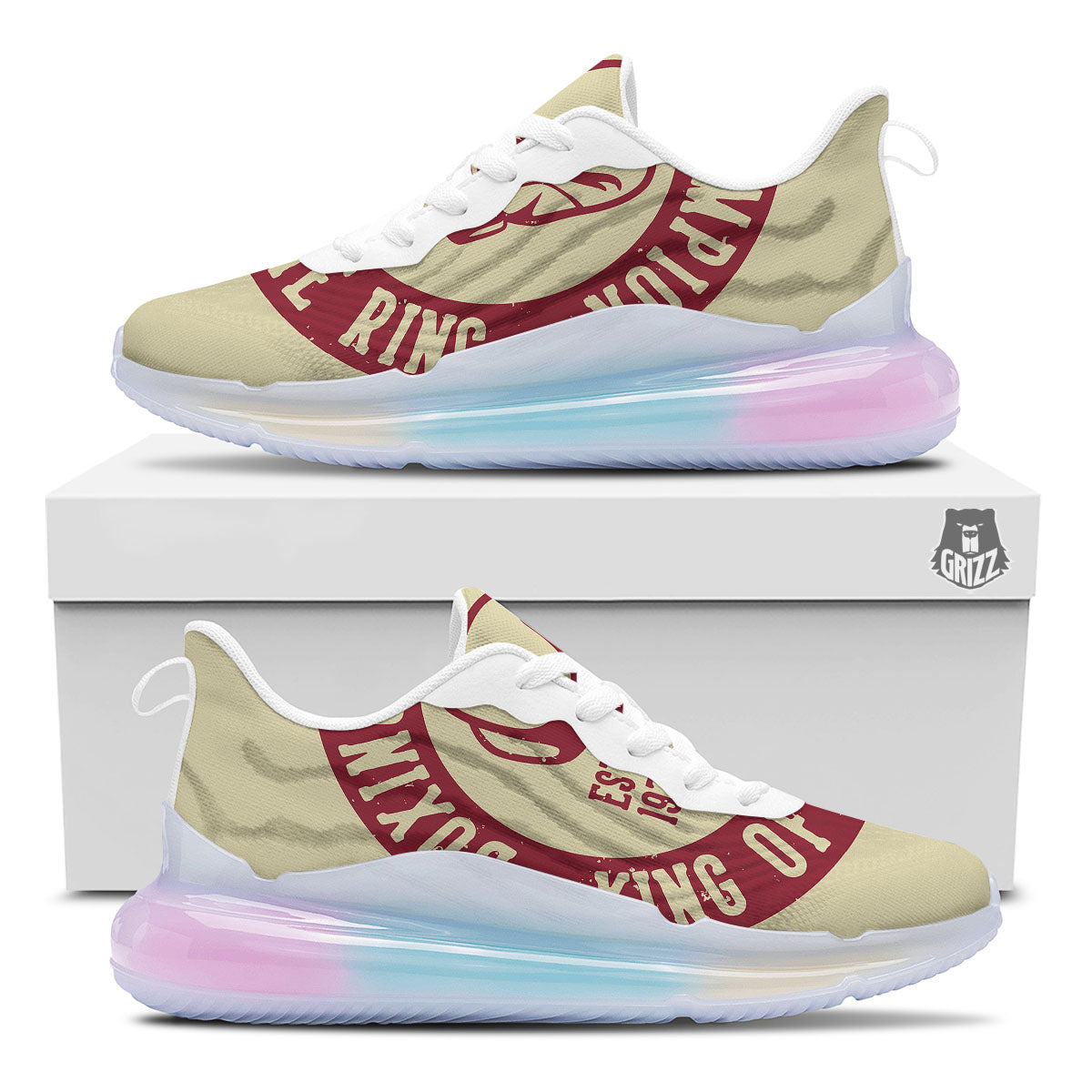 Boxing Champion King of The Ring Print Running Sneakers-grizzshop