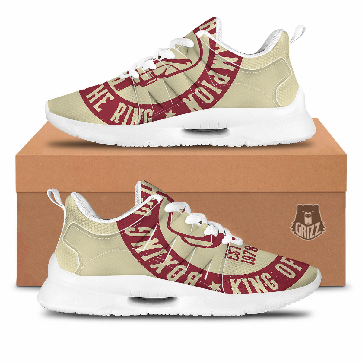 Boxing Champion King of The Ring Print Tennis Shoes-grizzshop