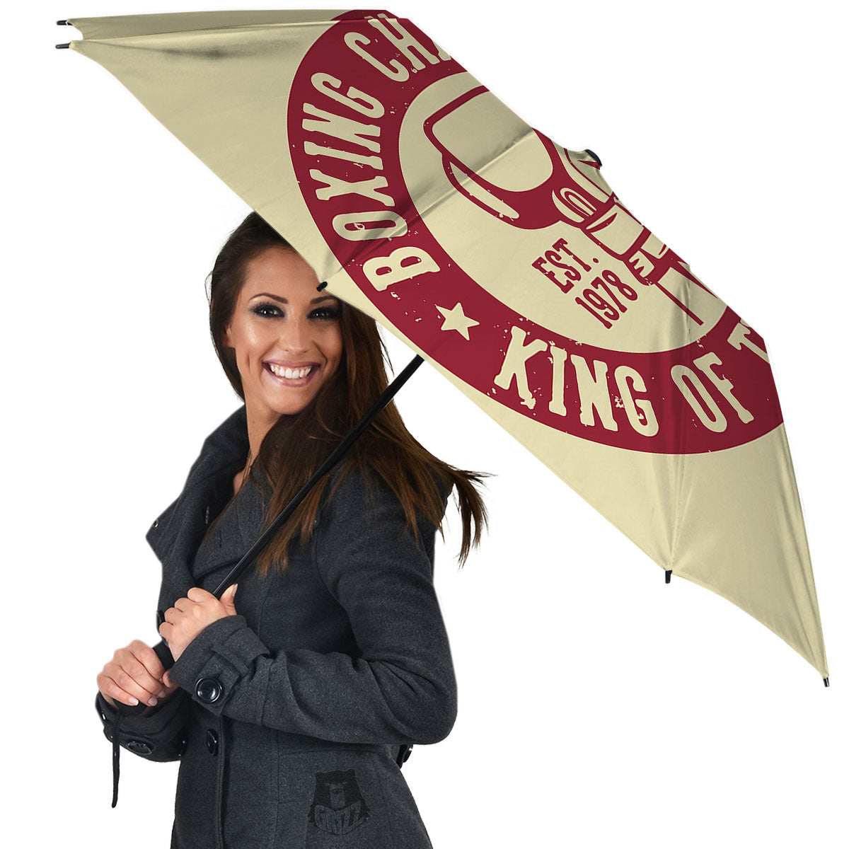 Boxing Champion King of The Ring Print Umbrella-grizzshop