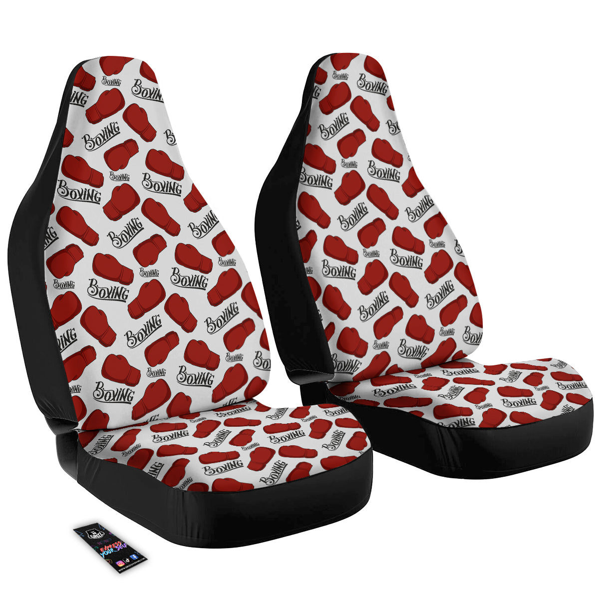 Boxing Glove And Text Print Pattern Car Seat Covers-grizzshop