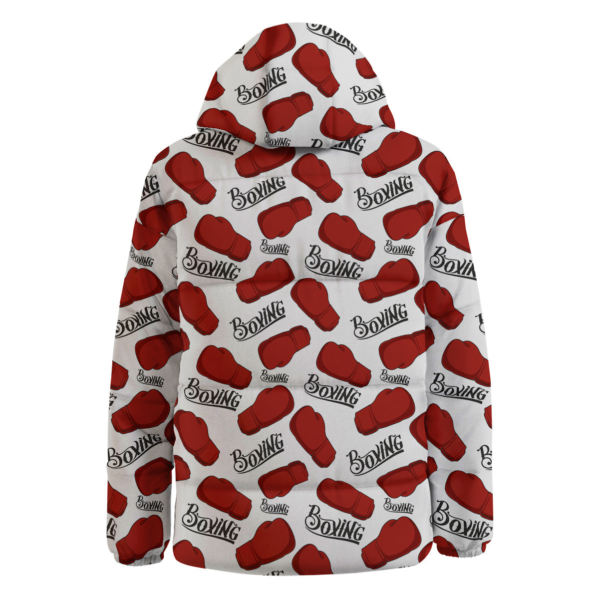 Boxing Glove And Text Print Pattern Down Jacket-grizzshop