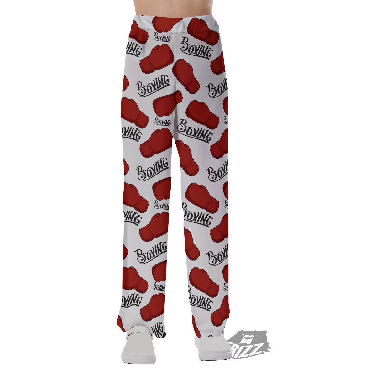 Boxing Glove And Text Print Pattern Pajama Pants-grizzshop