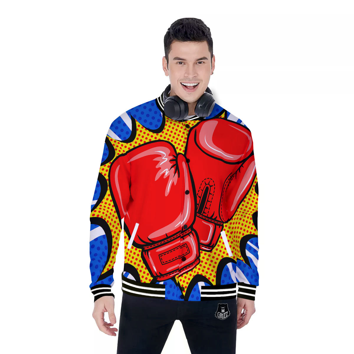 Boxing Gloves Pop Art Print Baseball Jacket-grizzshop