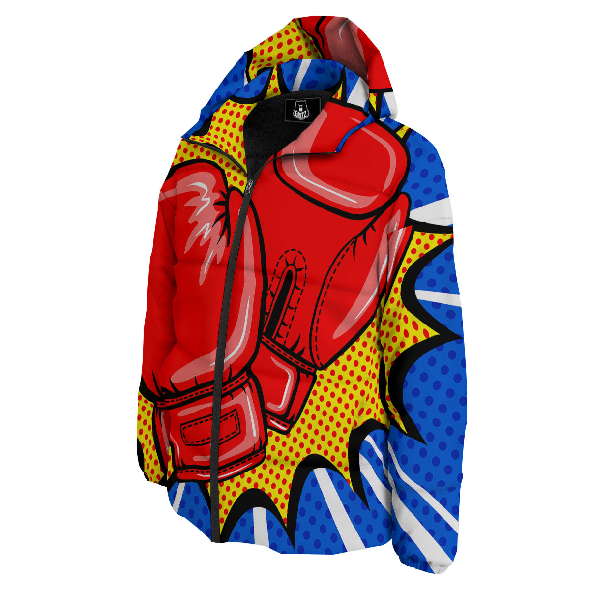 Boxing Gloves Pop Art Print Down Jacket-grizzshop