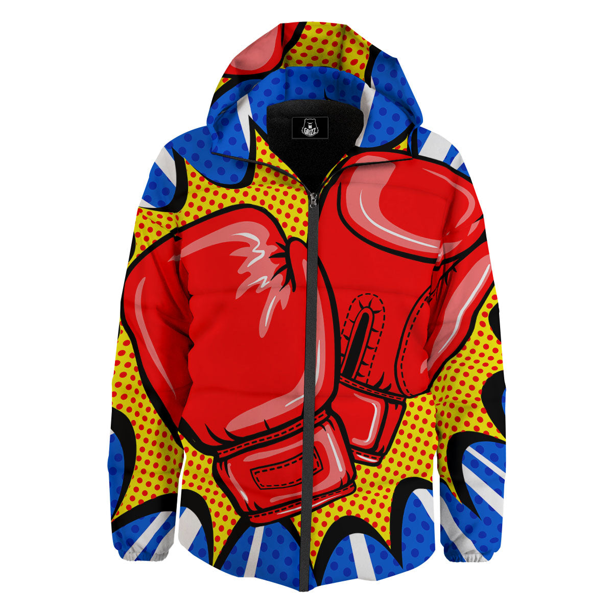 Boxing Gloves Pop Art Print Down Jacket-grizzshop