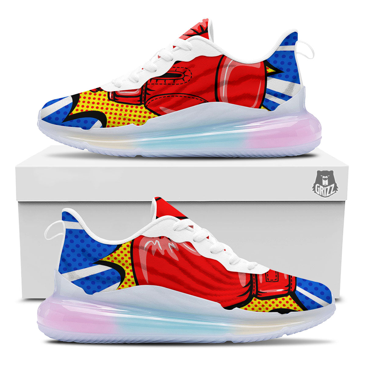 Boxing Gloves Pop Art Print Running Sneakers-grizzshop