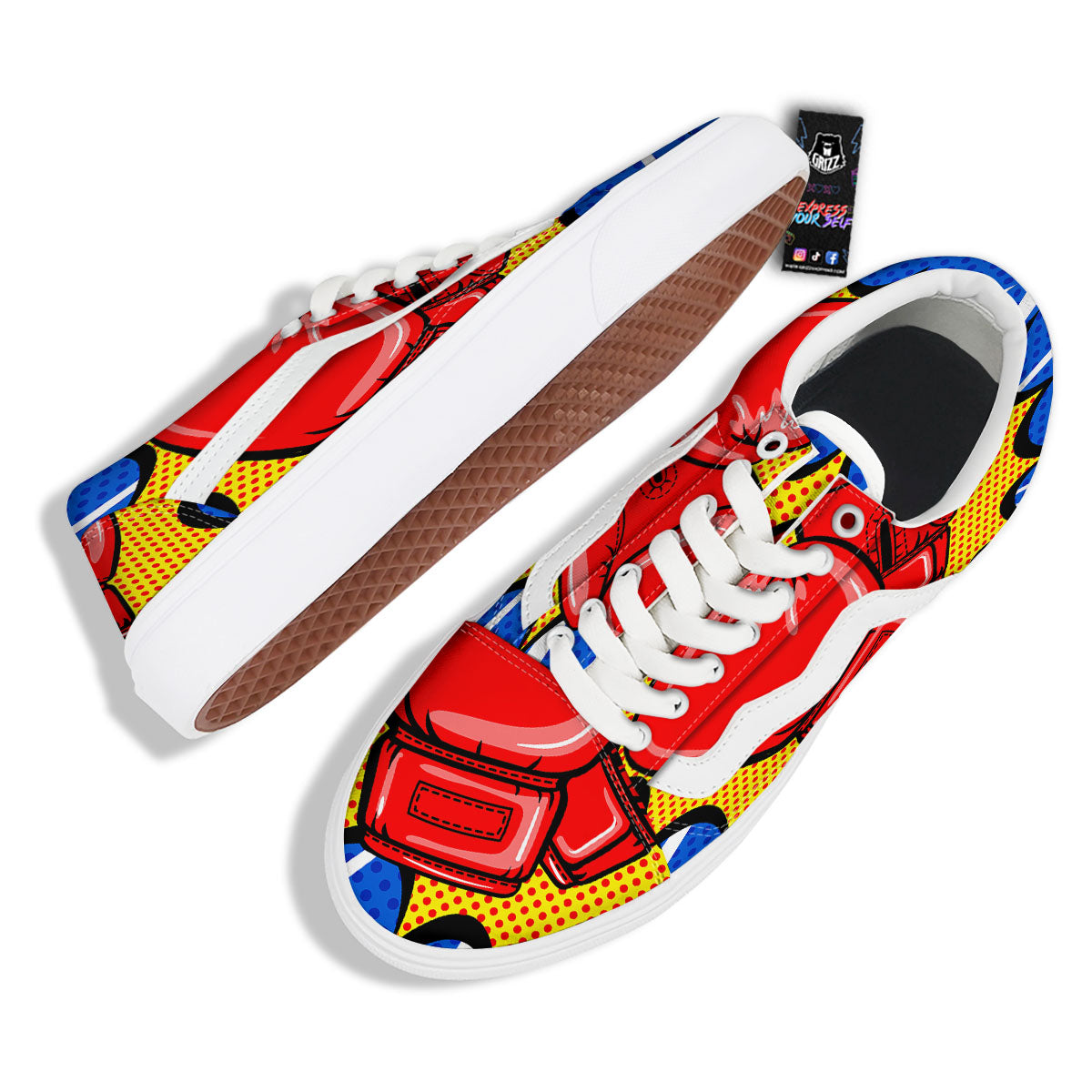 Boxing Gloves Pop Art Print Skate Shoes-grizzshop