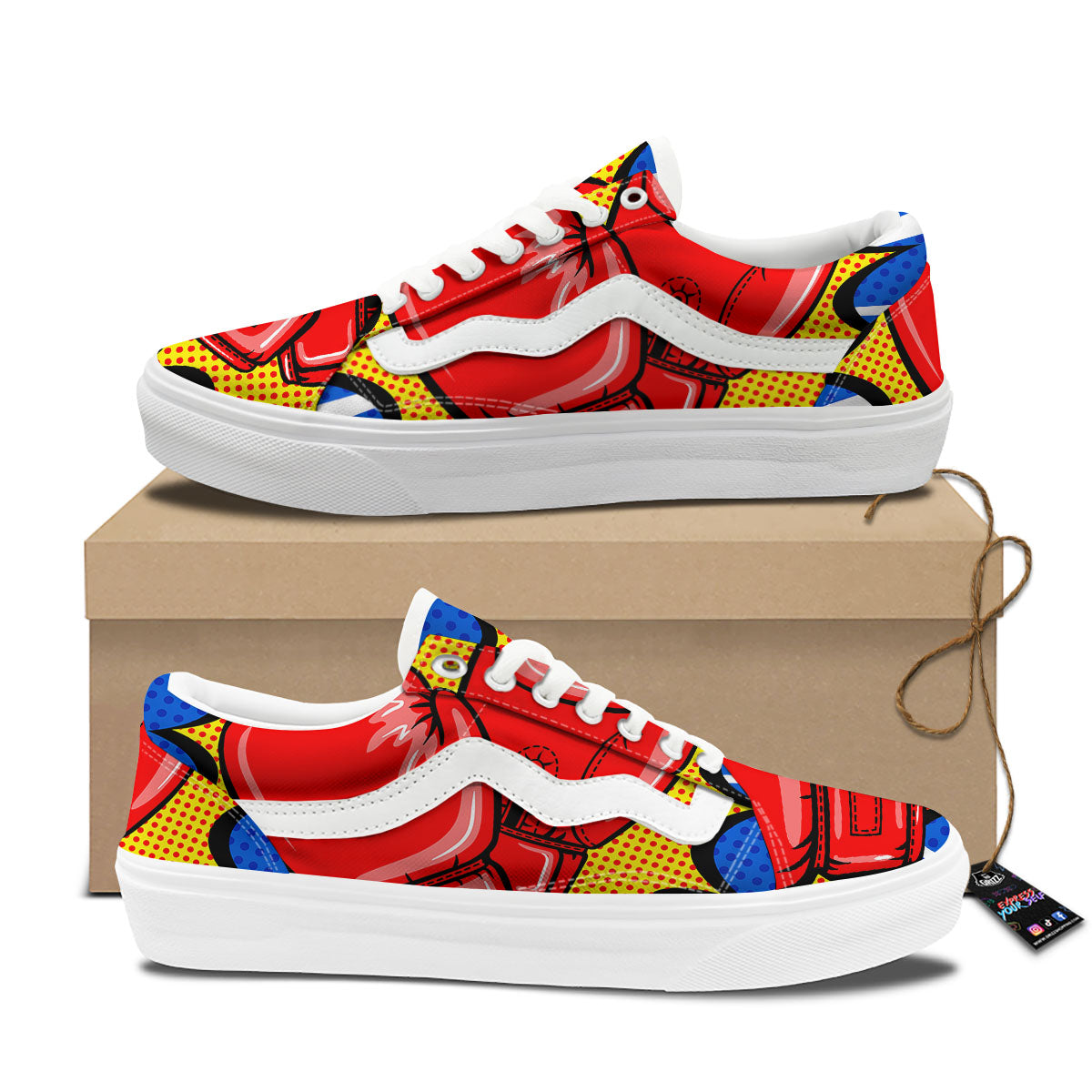 Boxing Gloves Pop Art Print Skate Shoes-grizzshop