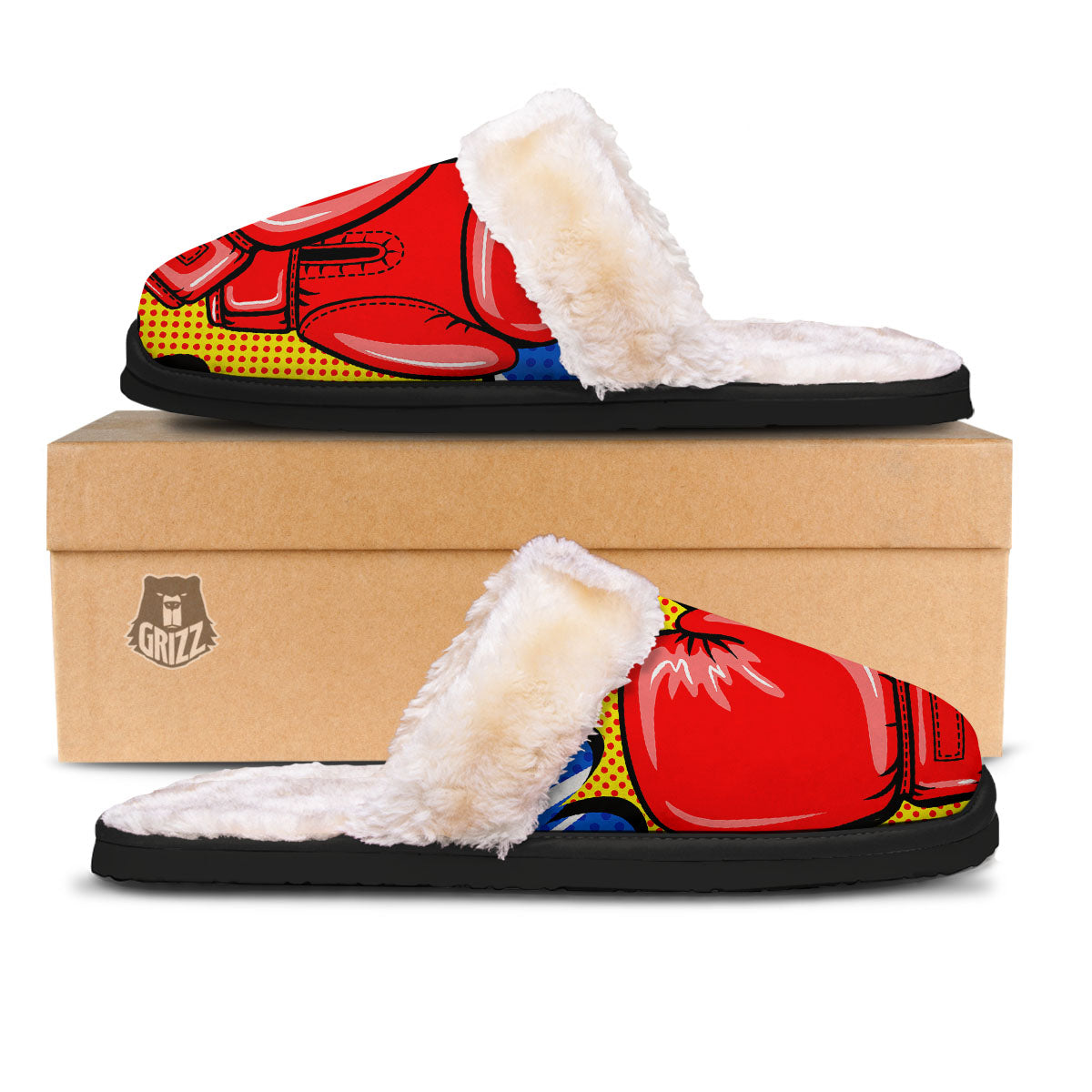 Boxing Gloves Pop Art Print Slippers-grizzshop