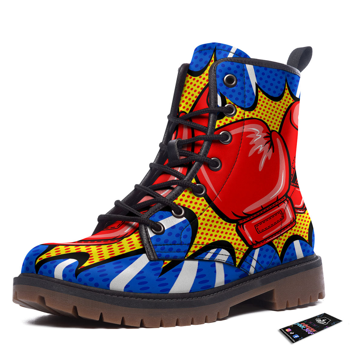 Boxing Gloves Pop Art Print Work Boots-grizzshop