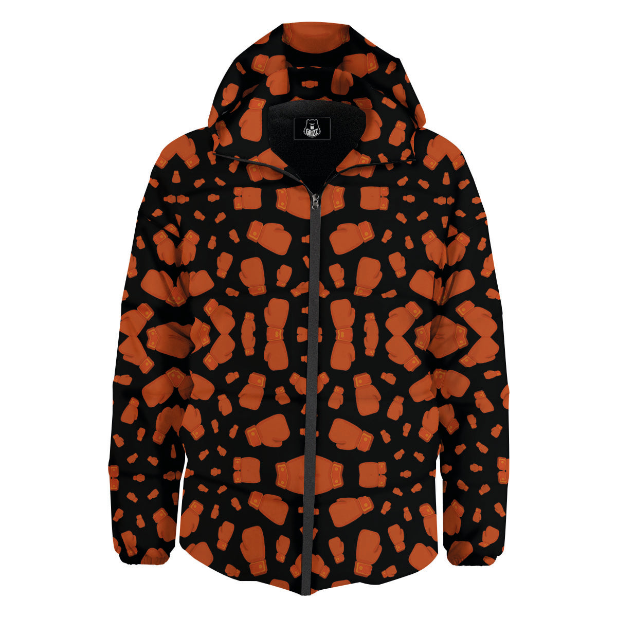Boxing Gloves Print Pattern Down Jacket-grizzshop