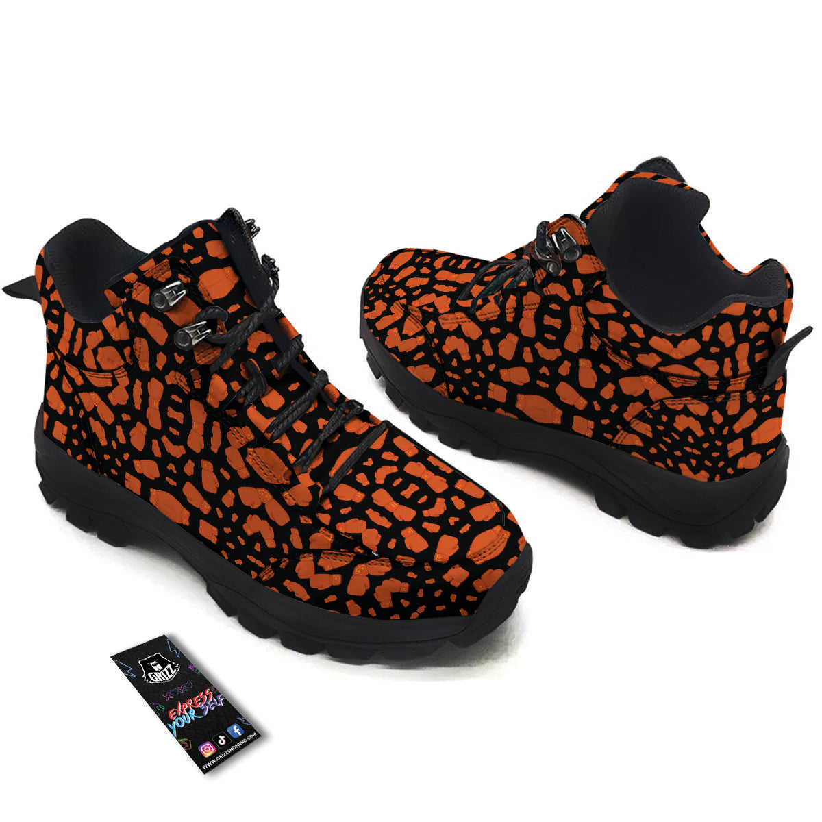 Boxing Gloves Print Pattern Hiking Shoes-grizzshop