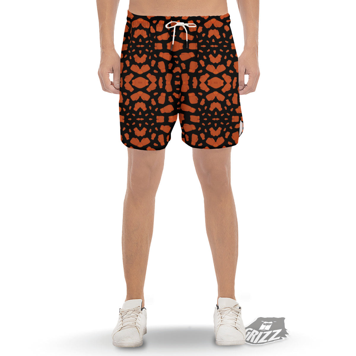 Boxing Gloves Print Pattern Men's Gym Shorts-grizzshop