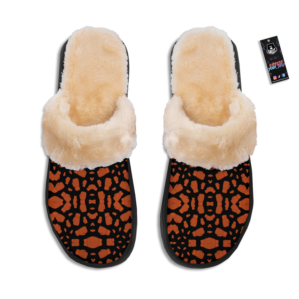 Boxing Gloves Print Pattern Slippers-grizzshop