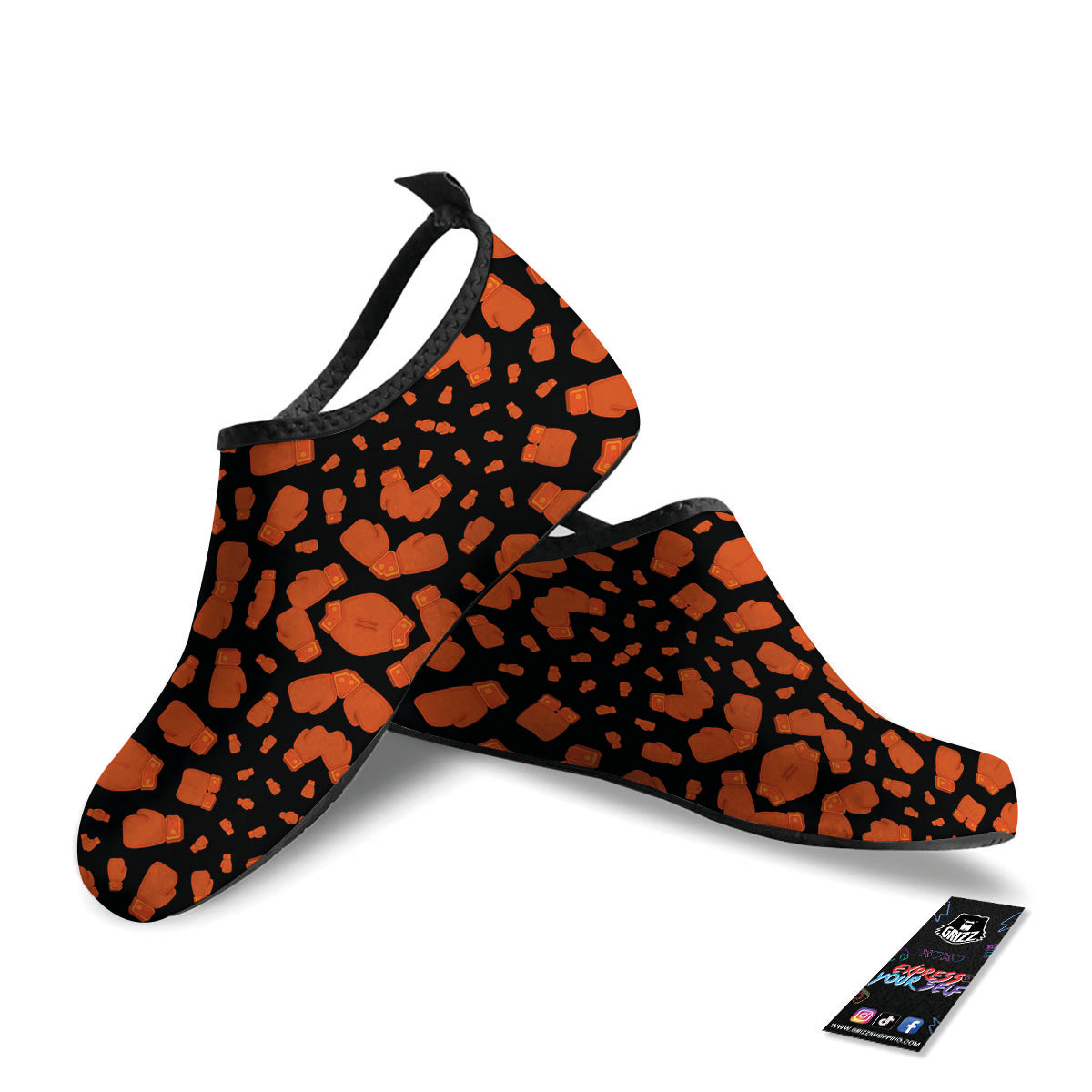 Boxing Gloves Print Pattern Water Shoes-grizzshop