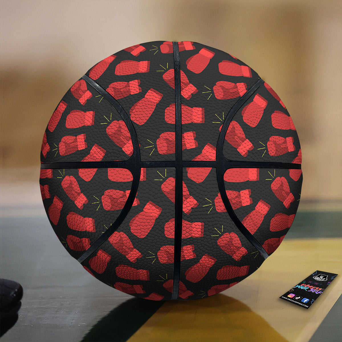 Boxing Gloves Red Print Pattern Basketball-grizzshop