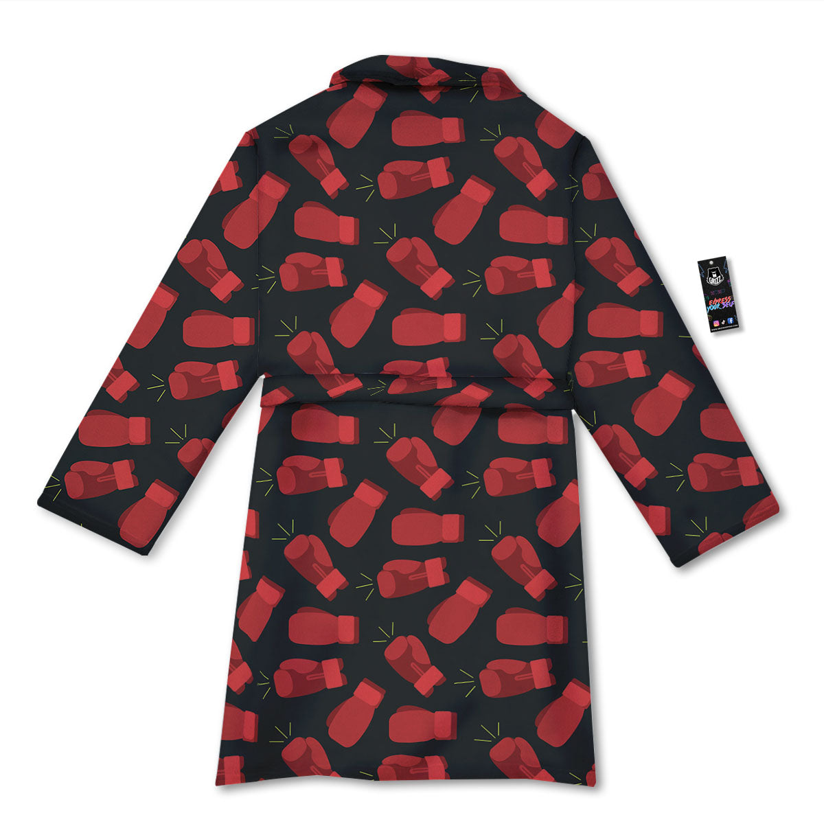 Boxing Gloves Red Print Pattern Bathrobe-grizzshop