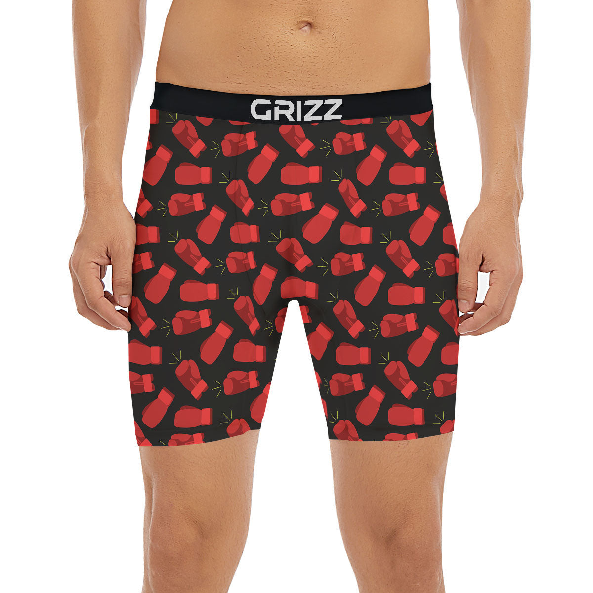 Boxing Gloves Red Print Pattern Boxer Briefs-grizzshop