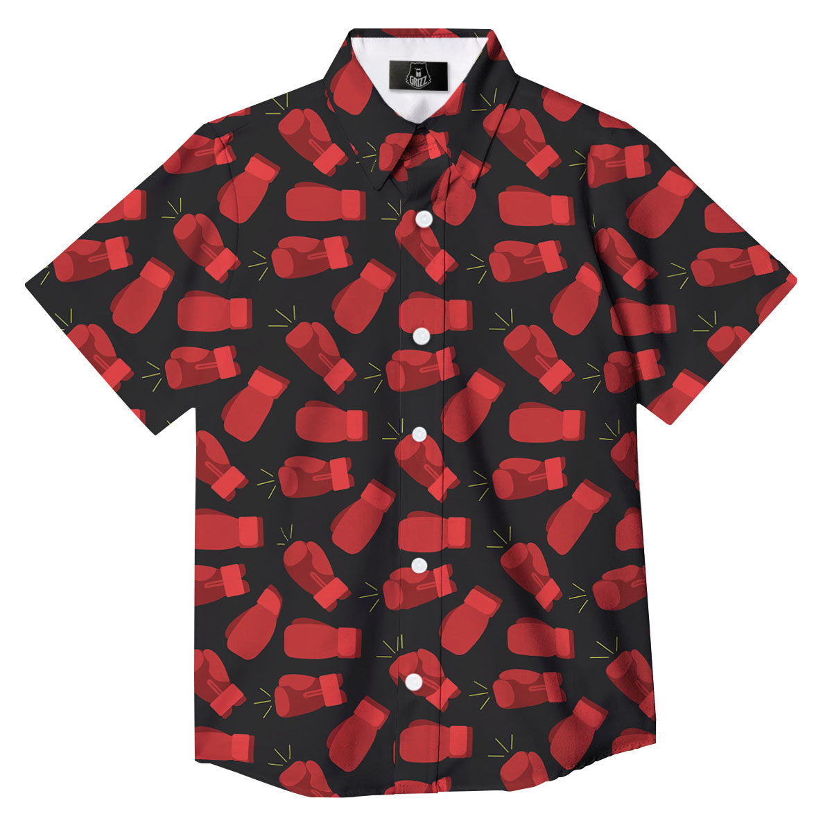 Boxing Gloves Red Print Pattern Button Up Shirt-grizzshop