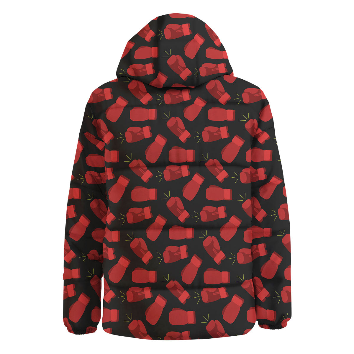 Boxing Gloves Red Print Pattern Down Jacket-grizzshop
