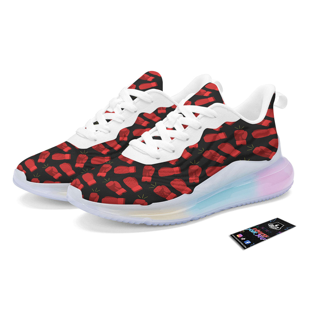 Boxing Gloves Red Print Pattern Running Sneakers-grizzshop