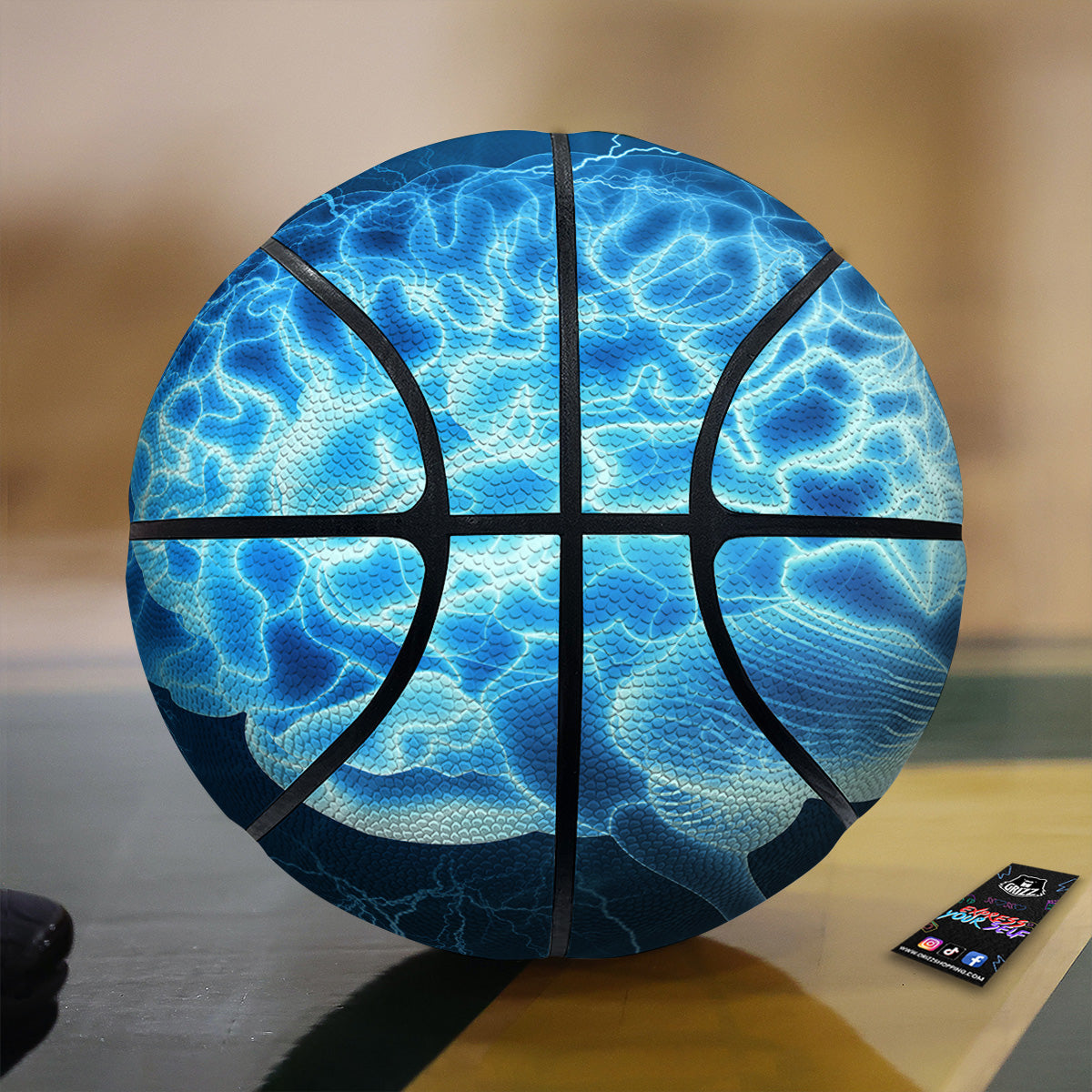 Brain Activity Blue Electrical Print Basketball-grizzshop