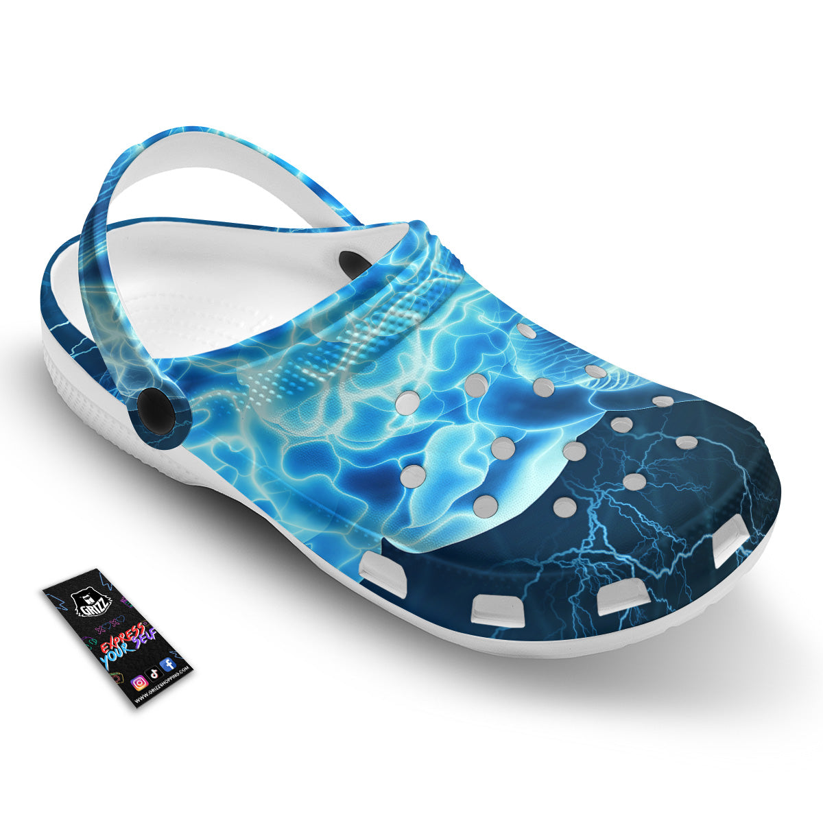 Brain Activity Blue Electrical Print Clog-grizzshop
