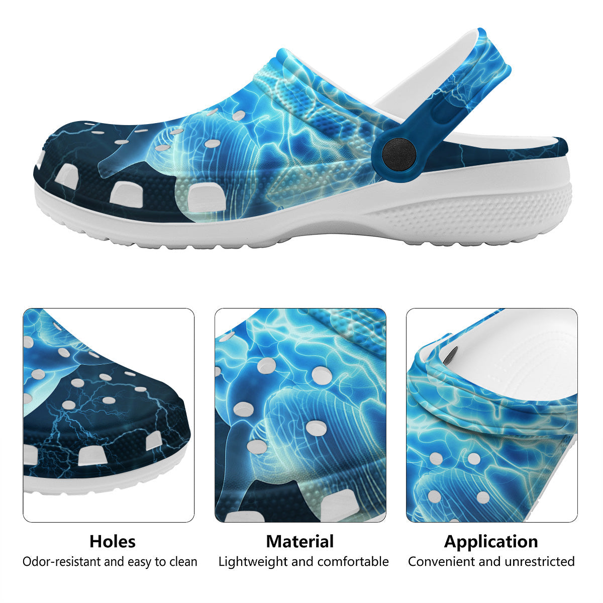 Brain Activity Blue Electrical Print Clog-grizzshop