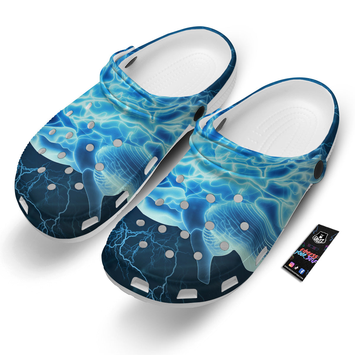 Brain Activity Blue Electrical Print Clog-grizzshop