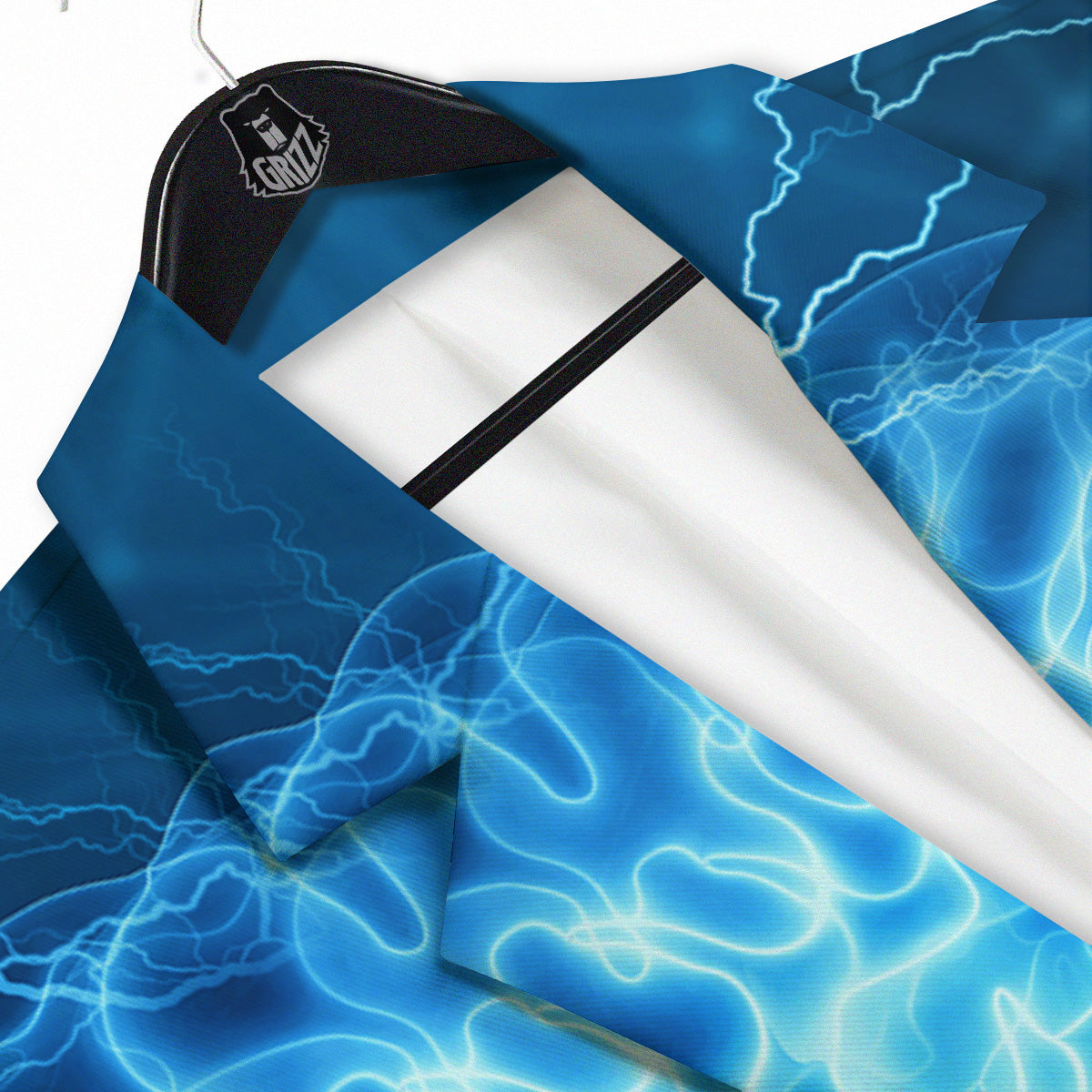 Brain Activity Blue Electrical Print Men's Sport Coat-grizzshop
