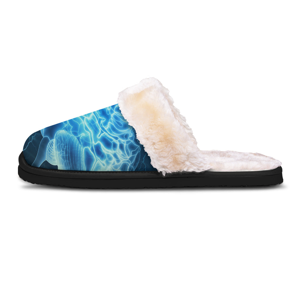 Brain Activity Blue Electrical Print Slippers-grizzshop