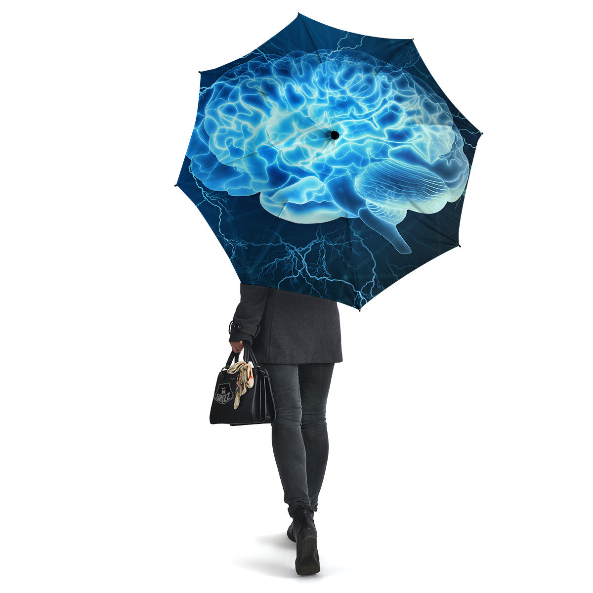 Brain Activity Blue Electrical Print Umbrella-grizzshop