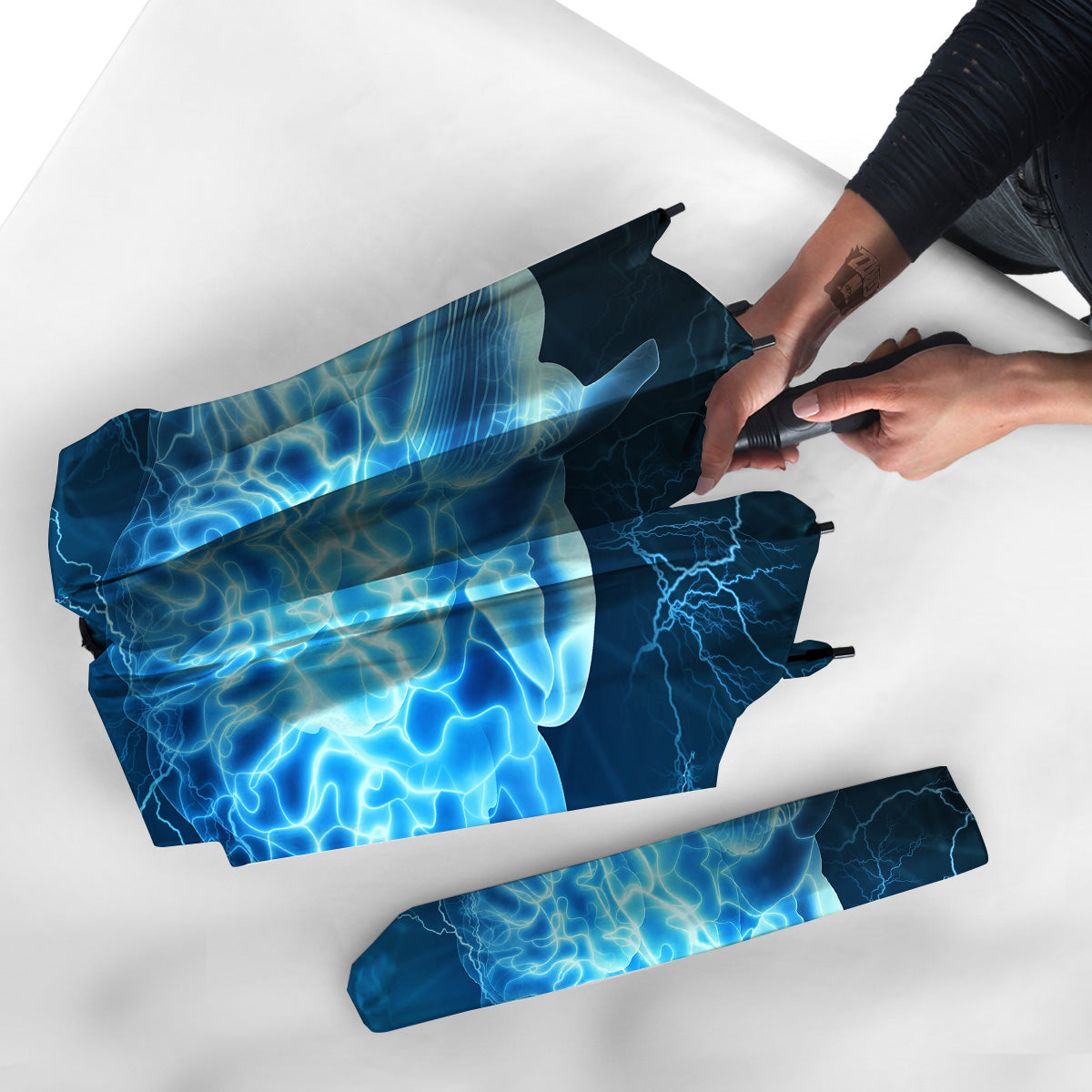 Brain Activity Blue Electrical Print Umbrella-grizzshop