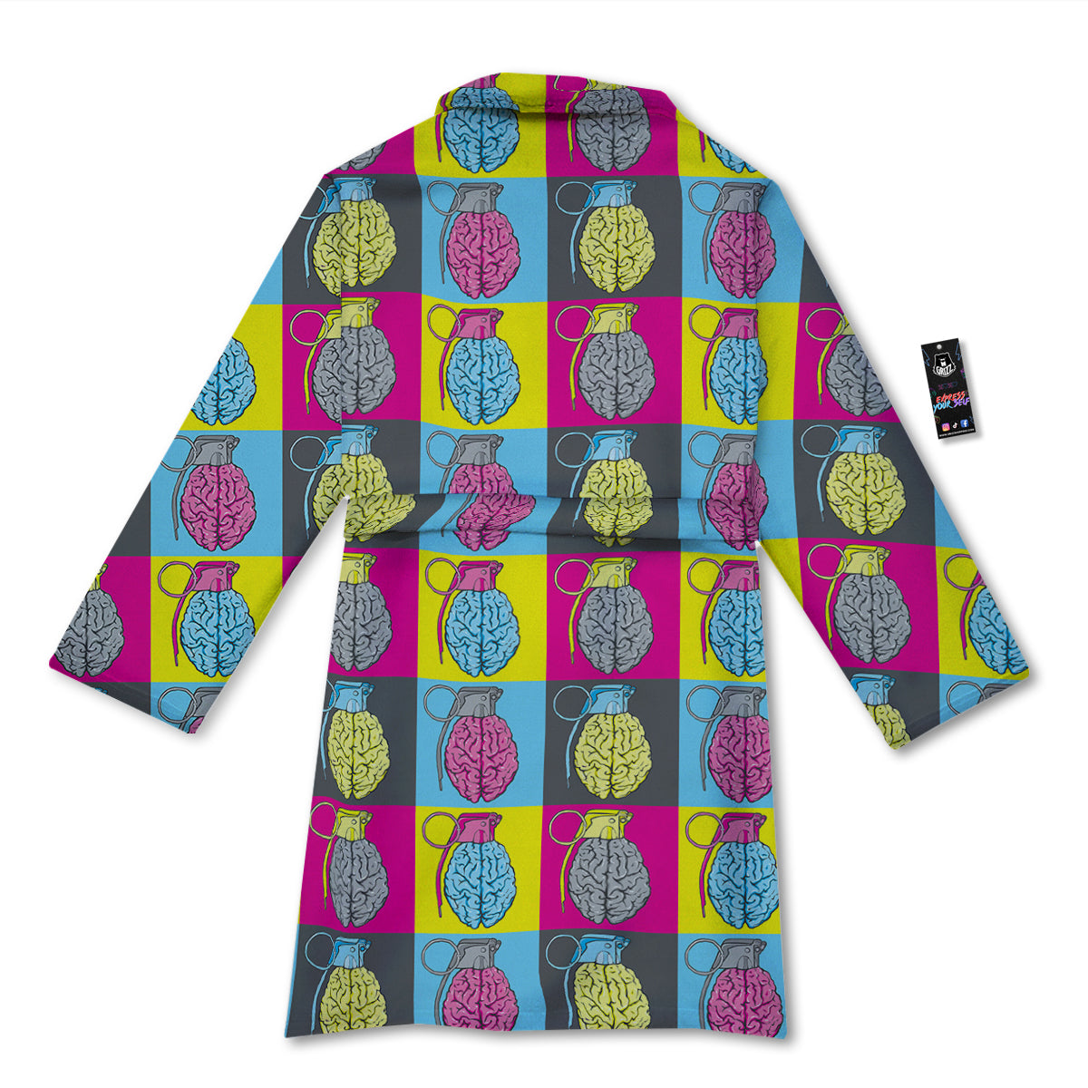 Brain Bomb Colorful Print Pattern Bathrobe-grizzshop