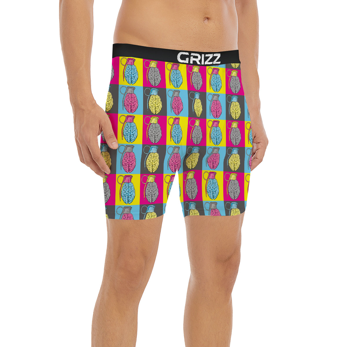 Brain Bomb Colorful Print Pattern Boxer Briefs-grizzshop