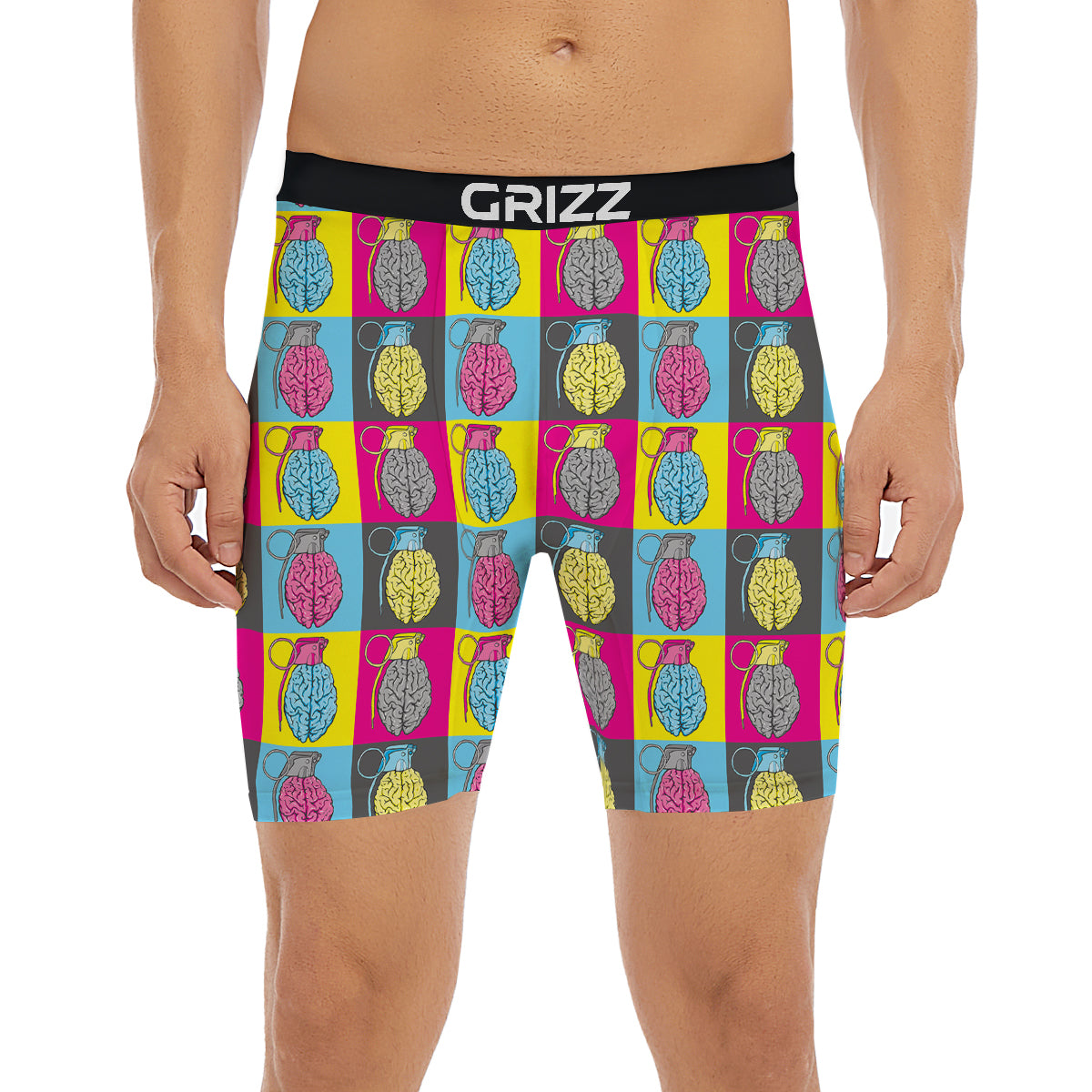 Brain Bomb Colorful Print Pattern Boxer Briefs-grizzshop